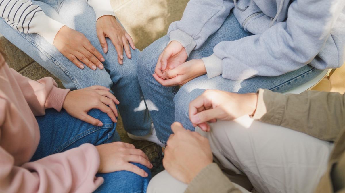 Students in a circle with each other