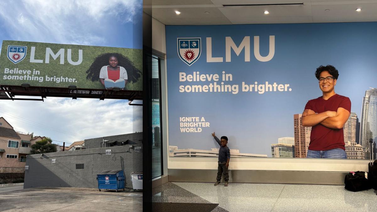 olympia son poiting to billboard