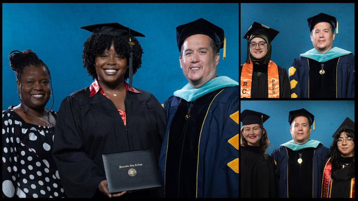 justin borden with students that borrowed regalia