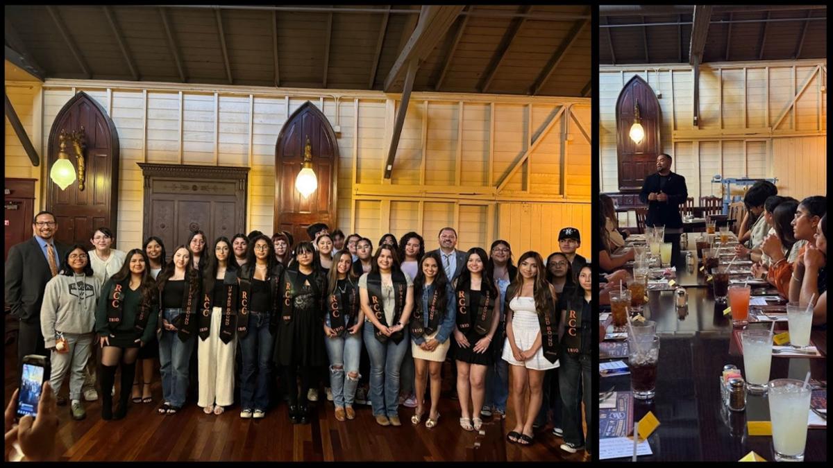 upward bound students at senior banquet 