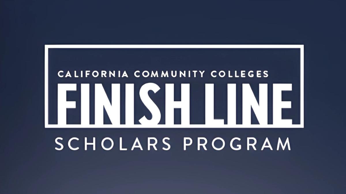 Finish Line Scholars Program text in white on blue background