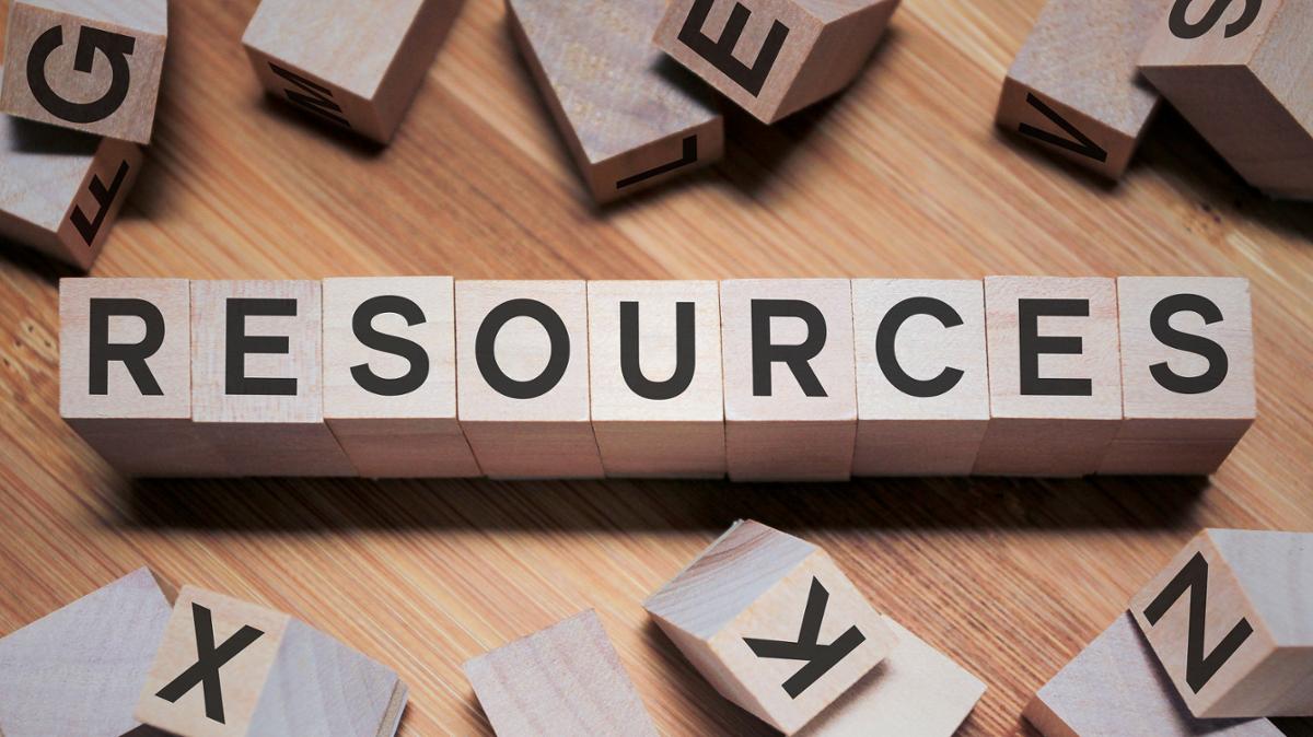 Resources Resources word block