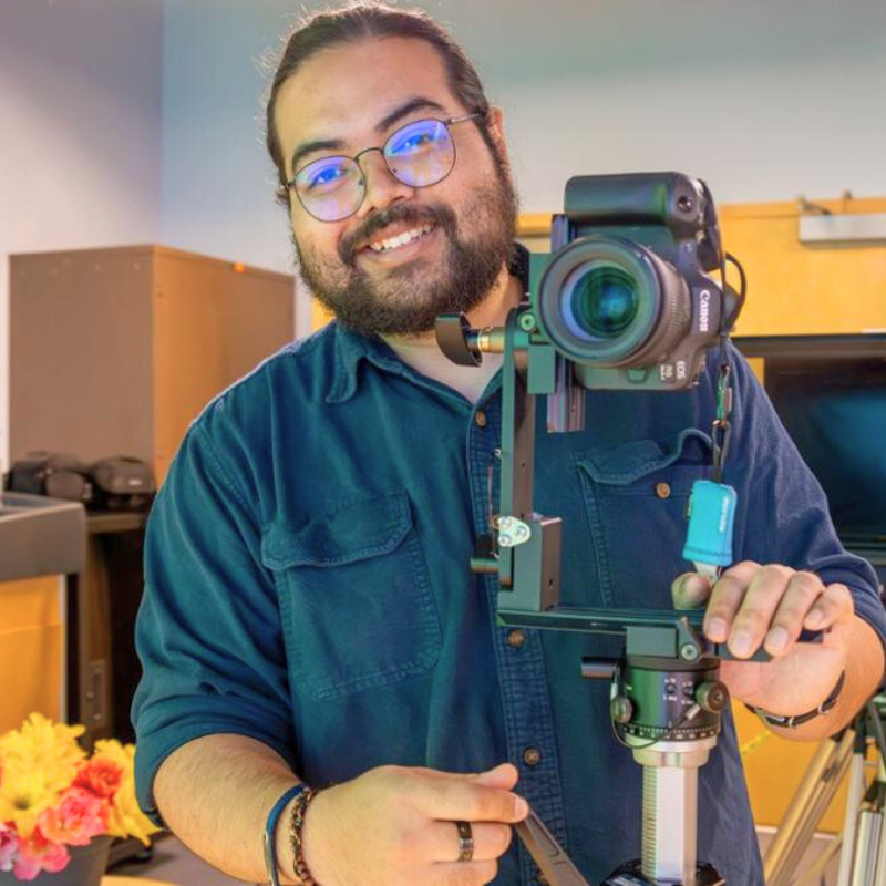 Sotheara Ly's in front of a camera