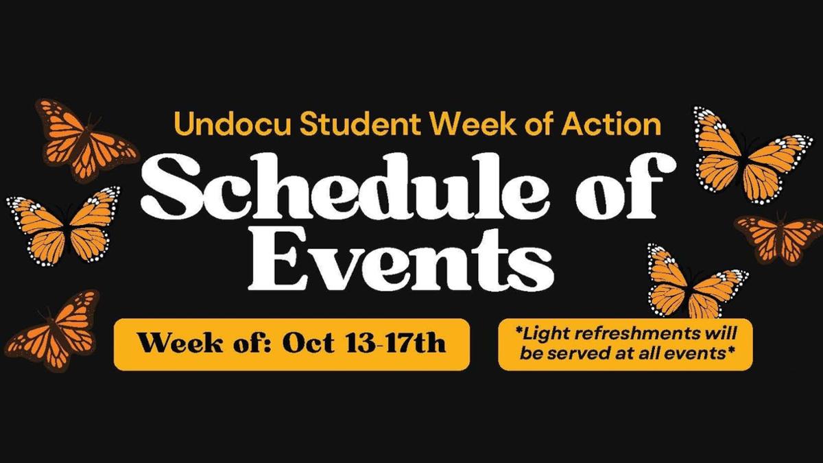 Undocumented Student Action Week Banner with butterflies