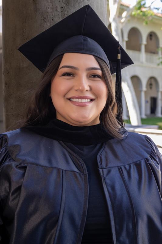 Genaveve Carrillo in graduation regalia