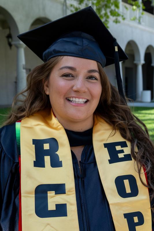 Laura Ruiz in Grad Regalia